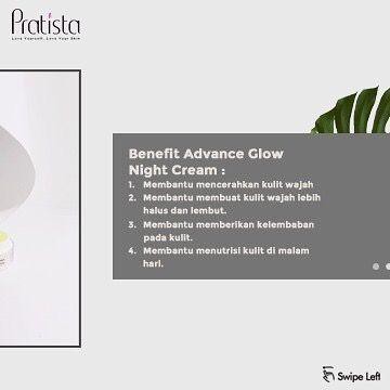 Pelembab Wajah Pratista Cream Malam Advance Glow Night Cream Skincare Pencerah Wajah Glowing Krem Malam Ori BPOM