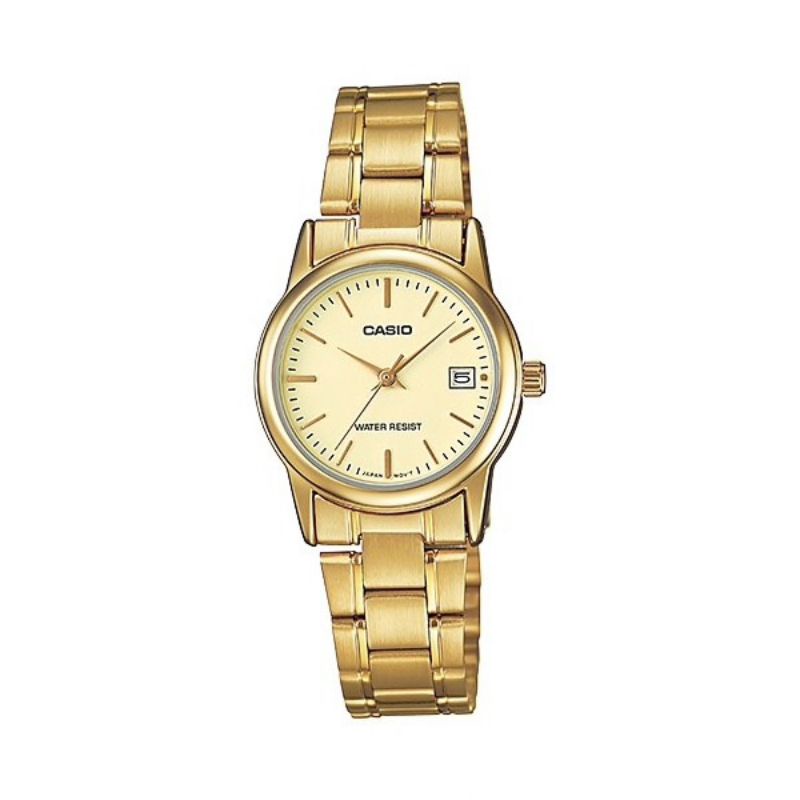 JAM TANGAN WANITA CASIO LTP-V002G-9A ORIGINAL - LTPV002G GOLD