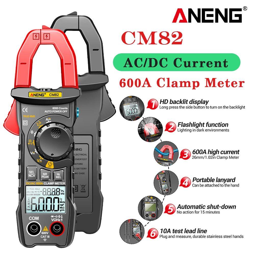 Solighter Digital Clamp Meter Presisi Tinggi True RMS DC/AC Ammeter Tester