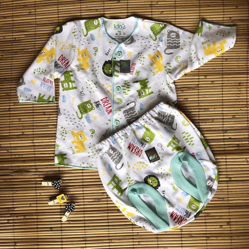 Pakaian Baju Bayi NewBorn IDO/Kaos Panjang/Kaos Pendek / Celana Kodok / Celana Buntu / Kaos Buntung