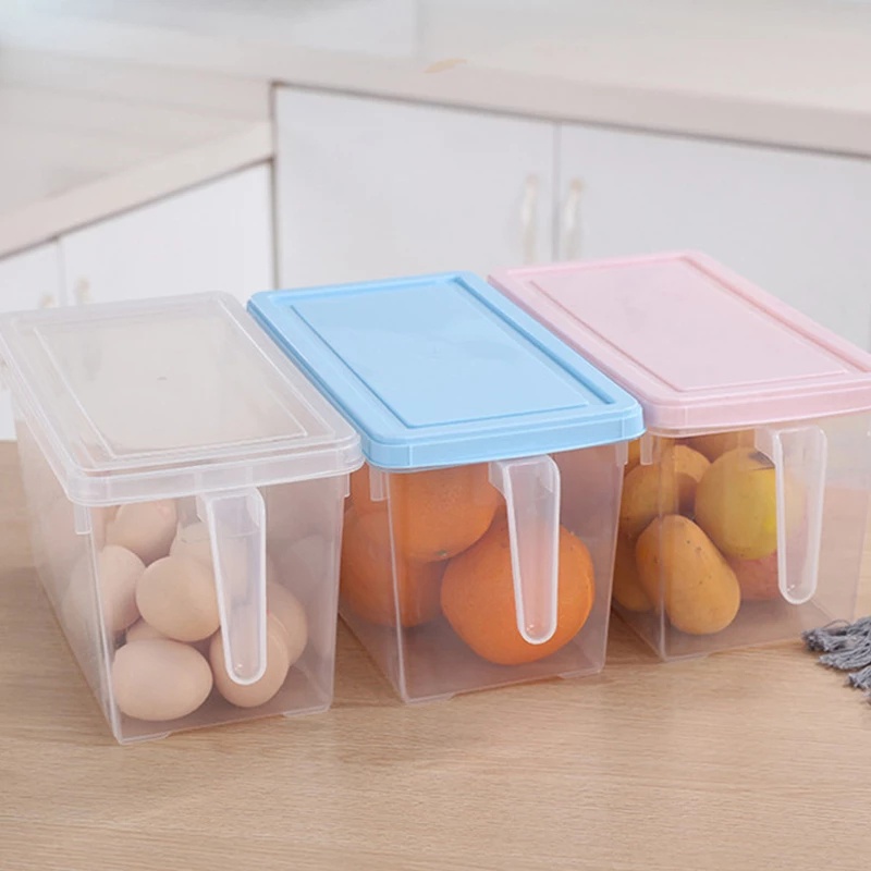 Transparent Rectangular Drawer Type Food Storage Box with Lid / High Capacity Fresh-keeping Sealed Box