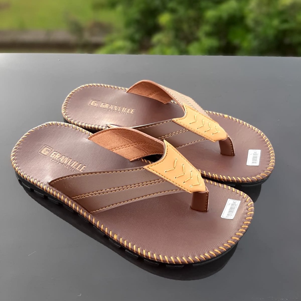 VINANDOZ SDLD02 Sandal kulit PU Laki Laki - Sol Karet Anti Slip