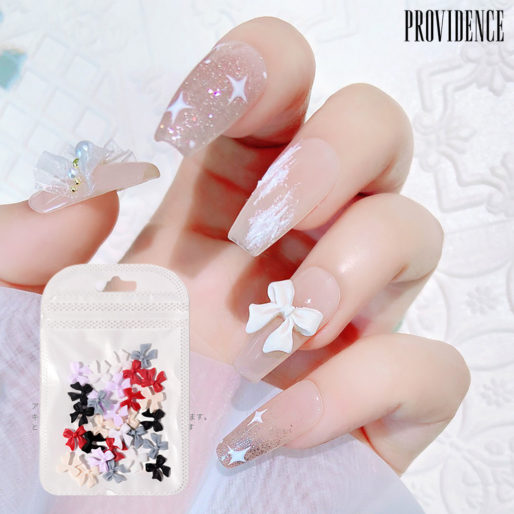 Providence 30Pcs/Set Nail Bow Rhinestone Easy to Stick 3D Resin DIY Manicure Butterfly Rhinestone for Beauty