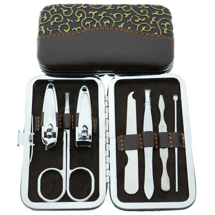 SILVER  7IN1  Gunting kuku set Manicure Pemotong Kuku Set 7 in 1  / 4 in1 / Alat Potong Kuku Set 7 in 1 / Alat Gunting Kuku Dompet /Peralatan Manicure Menicure 7in1 Mini / Gunting Kuku Set / Pembersih Kuku