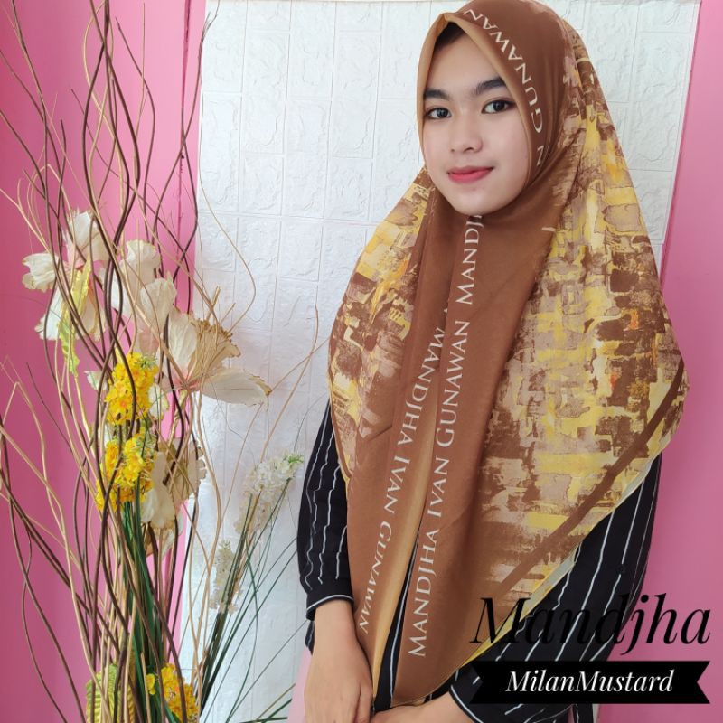 Mandjha Scarf Voal Hijab Wanita by Ivan Gunawan Series Milan Mustard Free Box