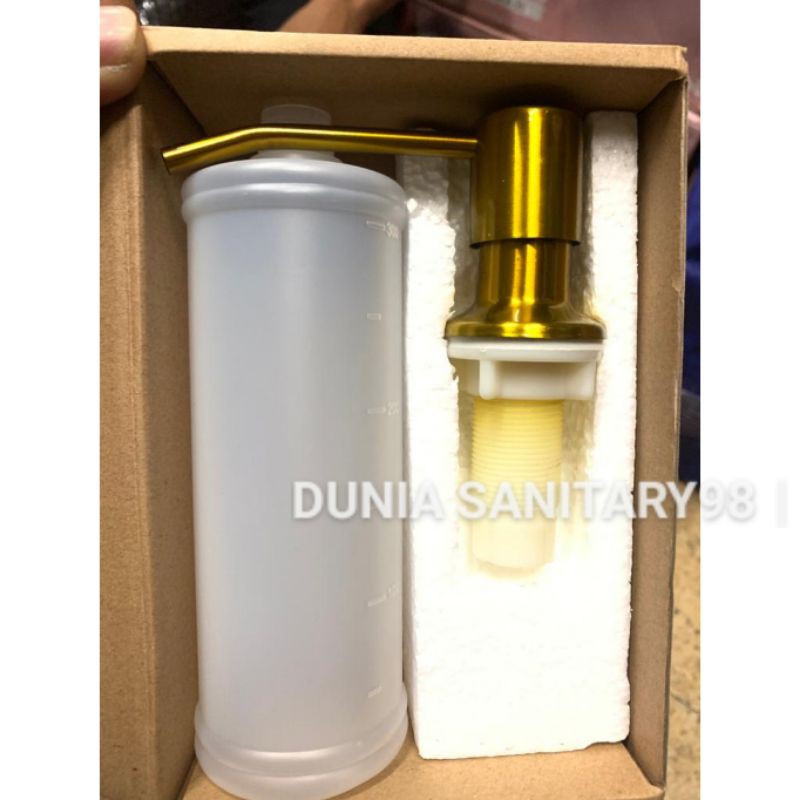 Soap Dispenser Wastafel Bak cuci piring Tempat sabun Tanam GOLD Kitchen Sink