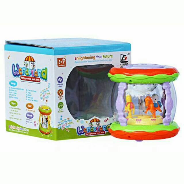 Mainan Bayi Wonderland Merry Go Round Music Drum Kecil