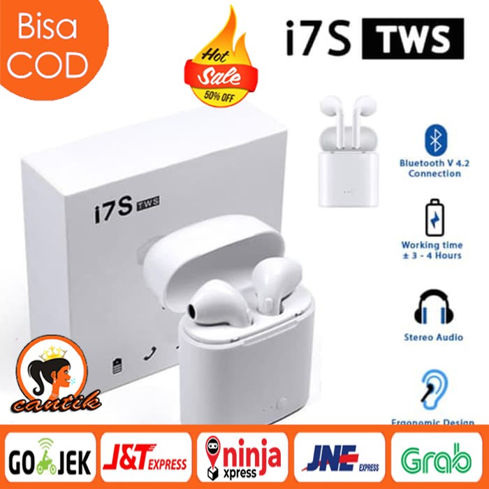 HEADSET I7S / EARPHONE BLUETOOTH 5.0 HBQ i7s DOUBLE SPORT TRUE WIRELESS TWS