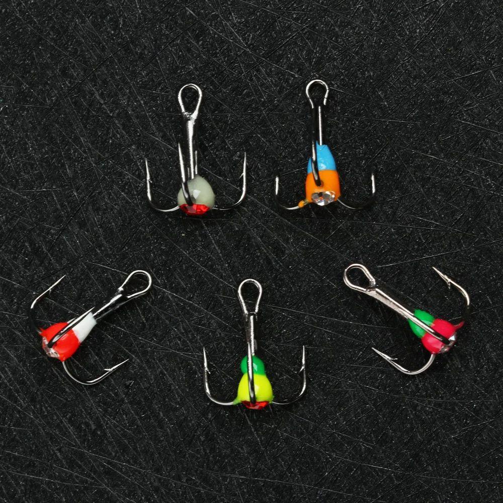 Kait Pancing Es AUGUSTINA Fishing Tackle Outdoor Musim Dingin Umpan Tenggelam Baja Karbon Tinggi8# 10# 12# 14# Pengait Trebles