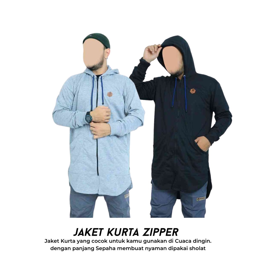 (Bisa COD) Jaket Zipper Pejuang Subuh Rosal - Jaket Kurta Zipper Pria by ROSAL