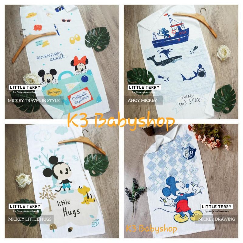 Handuk Bayi Little Terry Disney 50x100 cm baby towel by little palmerhaus handuk anak mickey pooh