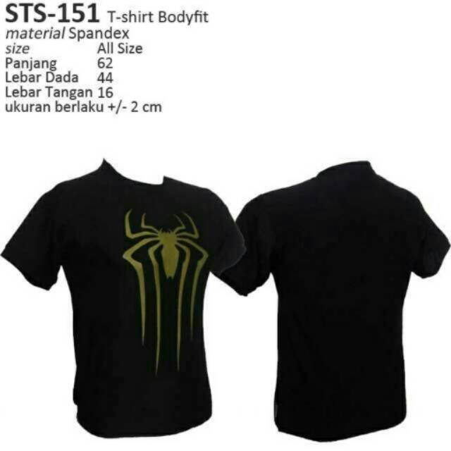 Kaos sport fitness bodyfit spiderman