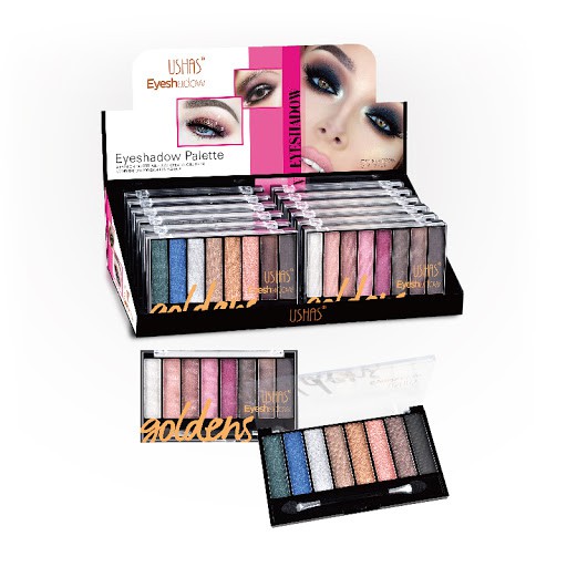 USHAS EYESHADOW GOLDENS 8 COLOR EYESHADOW PALETTE GOLDEN ORIGINAL BPOM