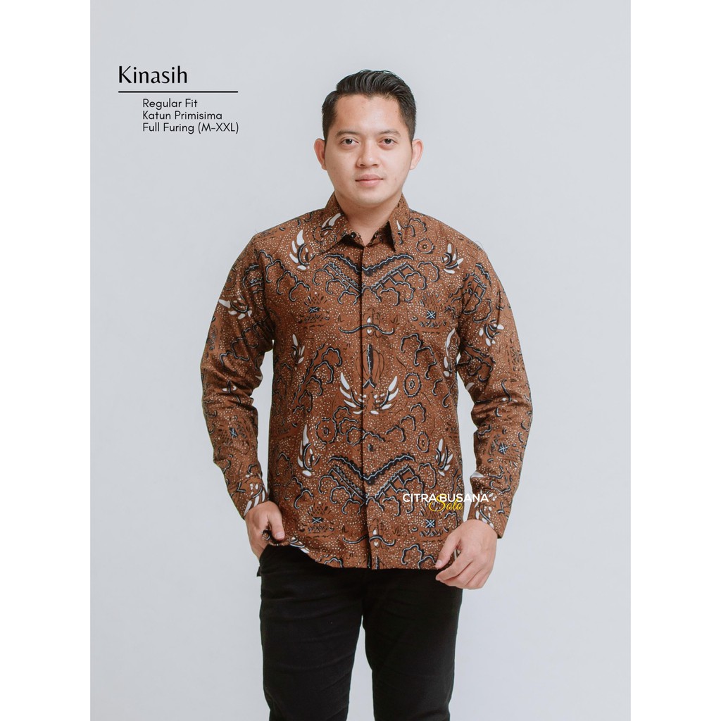 KINASIH Kemeja Batik Pria Full Furing Bahan Katun Primisima