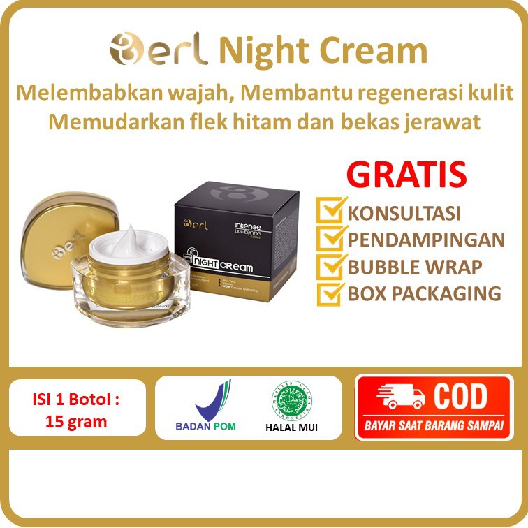 BERL Intense Lightening Night Cream Krim Malam B ERL COSMETICS berlcosmetic