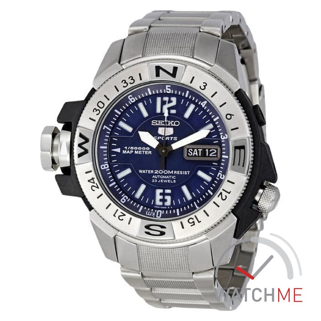 Jam Tangan Seiko 5 SKZ223K1 Automatic Map Meter Blue Dial 200m Stainless Steel Original Bergaransi