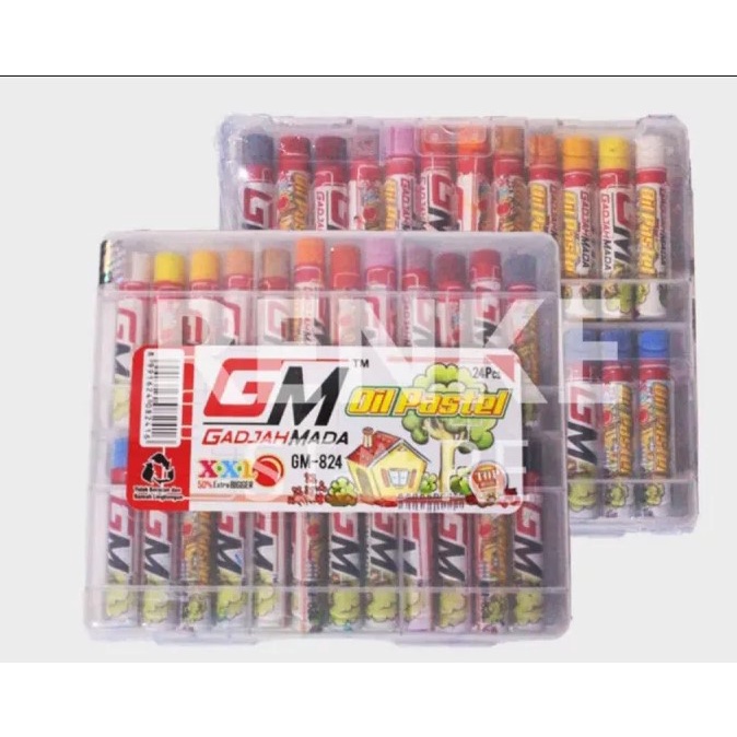 Crayon Krayon 24 warna Oil Pastel GM-824 (Harga 1 kotak /24 pcs)