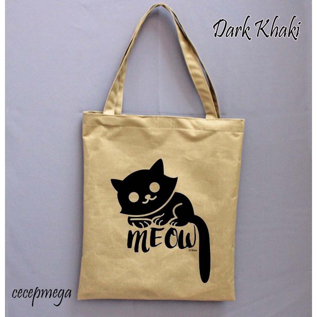 Unik totebag / tas tote motif meow MW001 Murah