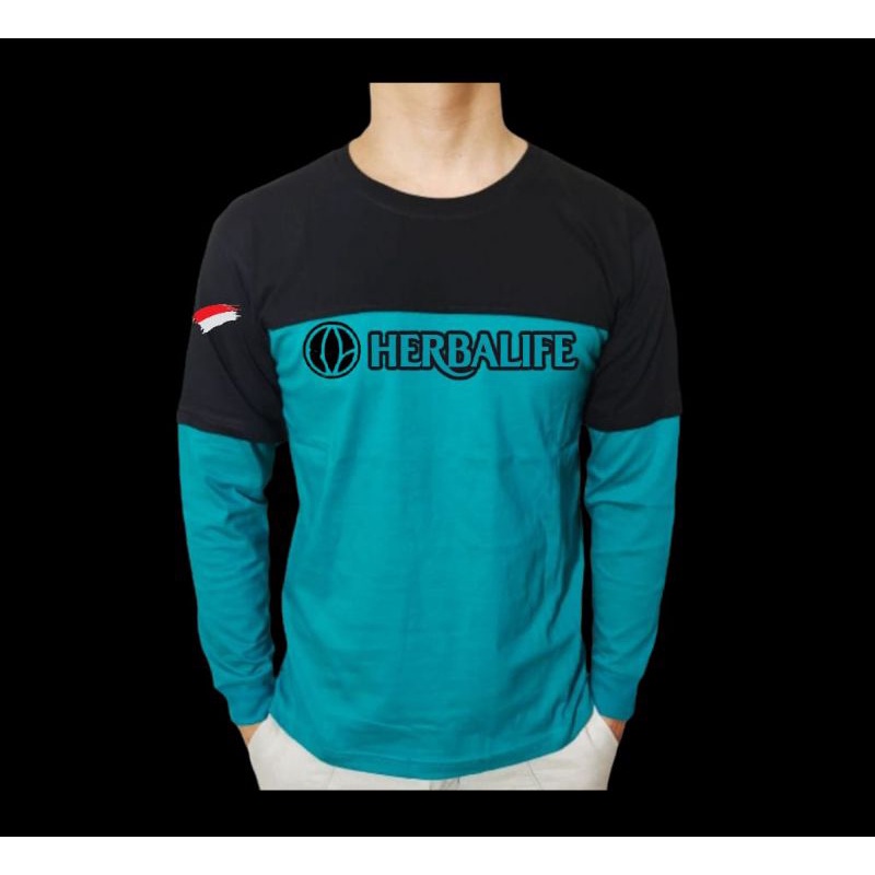 KAOS BAJU RAGLAN WANITA/PRIA LENGAN PANJANG - FREE NAMA CLUB - NAMA TEAM - KAOS HERBALIFE KOMBINASI 