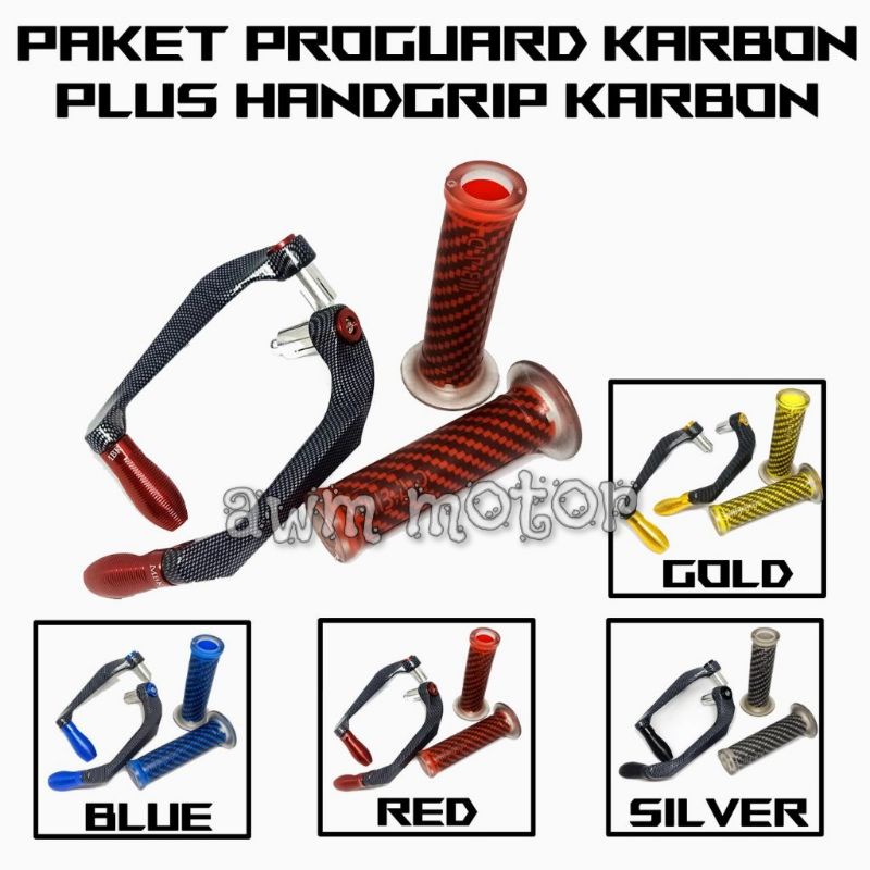 proguard carbon sabit + handgrip carbon BAD 1 paket universal