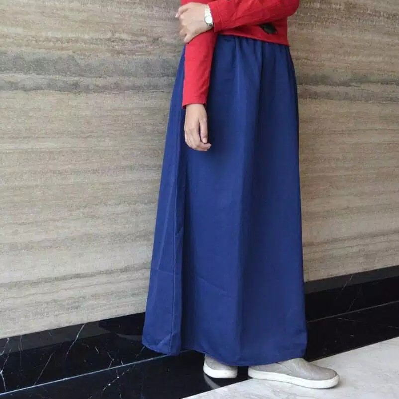 Rok polos panjang wolfis/ rok wolfis plos/ rok wolfis skirt/ rok woolpeach polos payung panjang