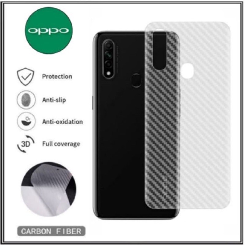 OPPO  A12/A54/A74/A71/A83/A9/A11K/F11/F11PRO/F3/F3+/F5/F7/F9/RENO 2E 2F GARSKIN STICKER CARBON BACK