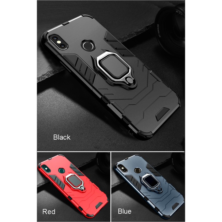 IPHONE X IPHONE XR CASE RING PHANTER HARDCASE BUMPER TRANSFORMER SHOCKPROOF RING 360 STANDING CASING COVER PELINDUNG BELAKANG