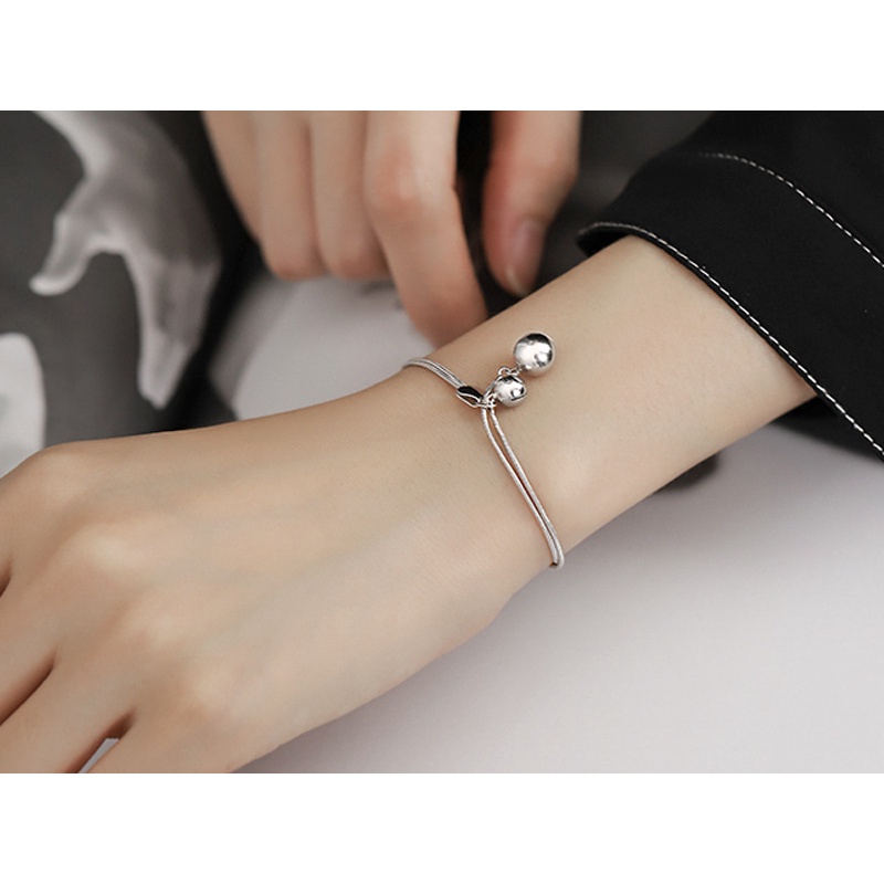 Gelang Bangle Dua Lapis Bahan S925 Silver Untuk Wanita