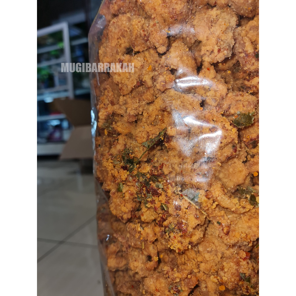 kulit krispy ayam pedes bumbu daun jeruk 100gram