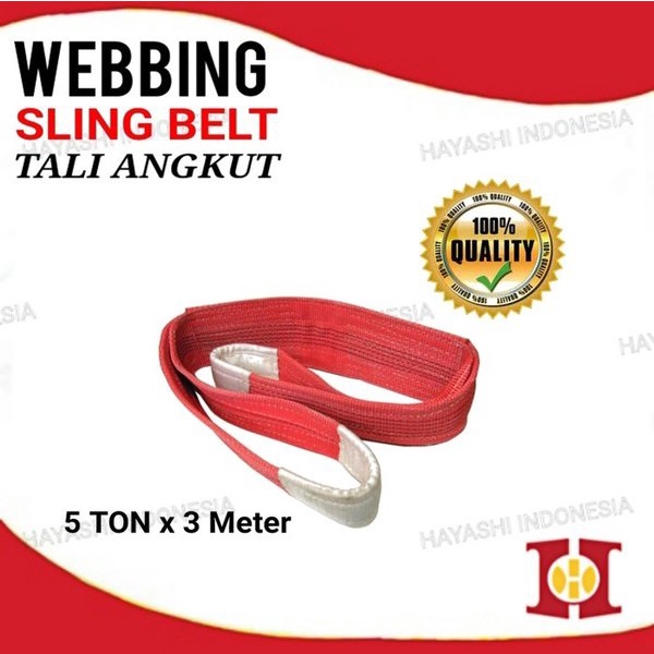 Webbing Sling Belt Tali Ikat Angkat Barang Berat 3 4 5 6 Ton Meter