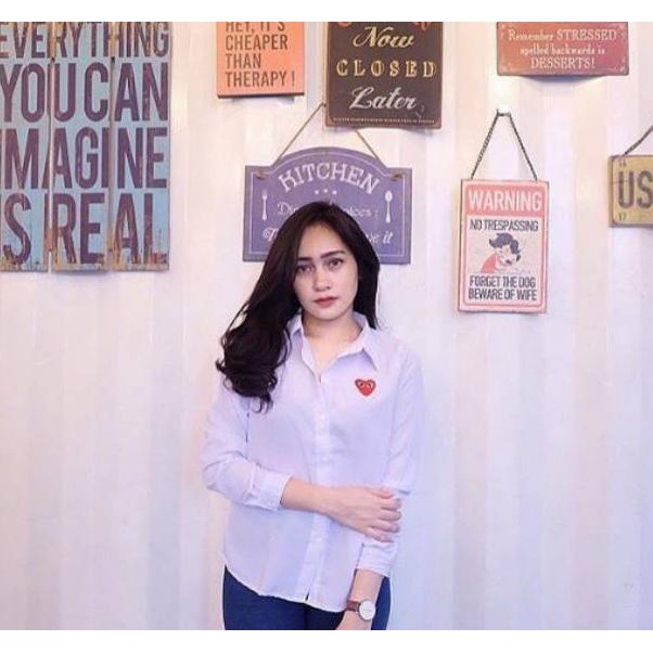 LANGSUNG ATC.. ( READY STOCK- COD ) KEMEJA PLAY CDG POLOS Original Bangkok