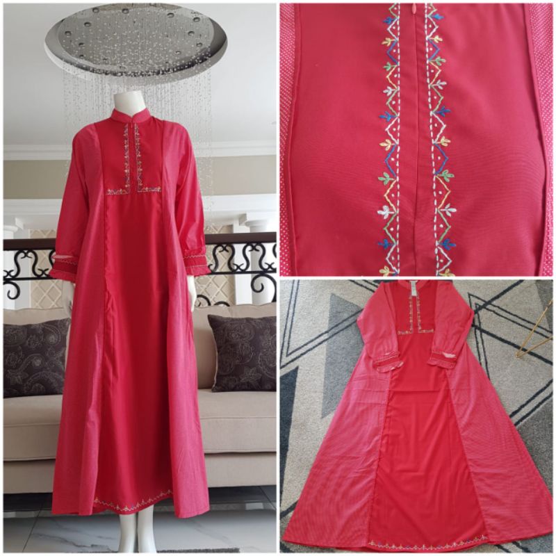 Gamis Katun Jepang + Sulam Ori By Edness kayla