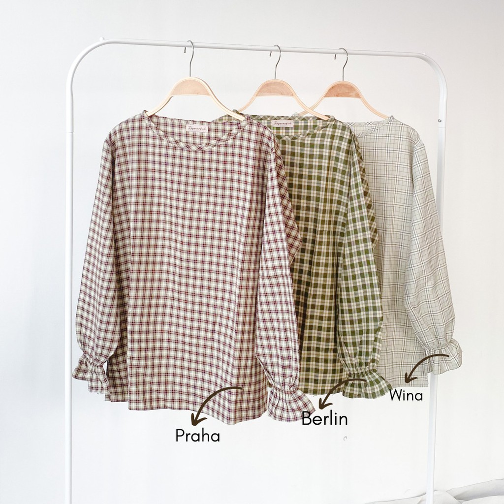 Tartan Blouse By Reyscarf Blouse Dewasa Luxury Bahan Katun Premium Adem Nyaman Dipakai  Terbaik  I Bisa COD