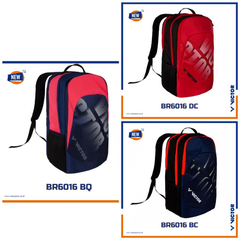 Tas Ransel Bulutangkis Victor BR 6016 / BR-6016 / BR6016 Tas Raket Original