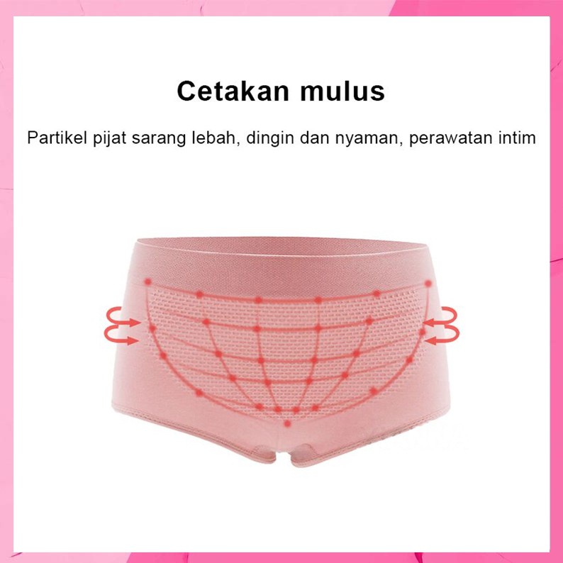 Celana Dalam Wanita Briefs Elastis Seamless Mid Waist Bahan Katun Dewasa CD Wanita Perempuan Cewek