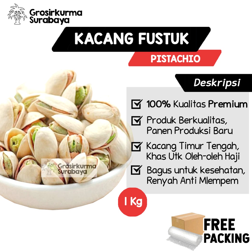 KACANG FUSTUK 1KG 100% RENYAH Produksi Baru Rasa Istimewa Untuk Oleh oleh Haji Umroh MPASI Booster