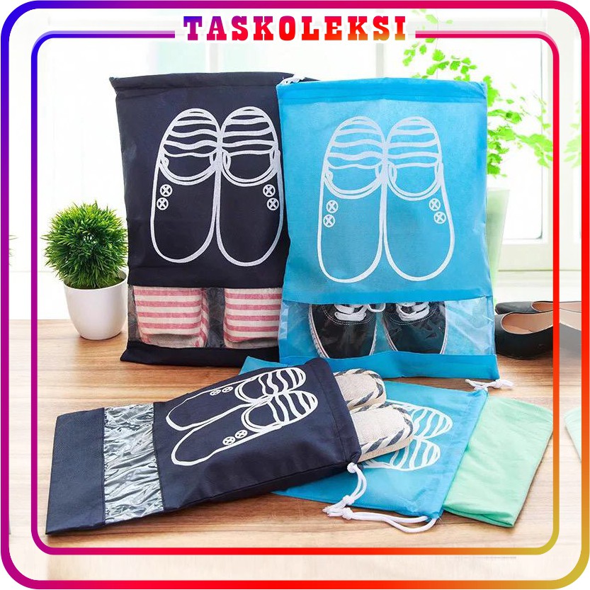 ☛TK☚ R030 Tas Sepatu Travel Kantong Pouch Sandal Sendal Organizer Zip Shoes Bag Tahan Air Monopoly