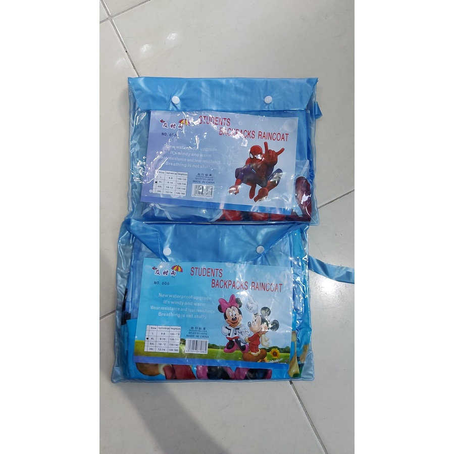 PROMO Jas Hujan Anak Backpack / Jas Hujan anak Terusan Motif Kelinci untuk perempuan dan laki-laki