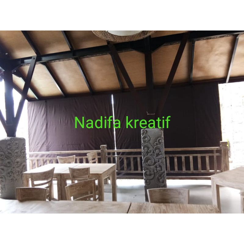 Tirai krey kayu waterproof/ kirai / krei / kerei / gorden / kerai / kere/ kayu bengkirai UK 2mX1m