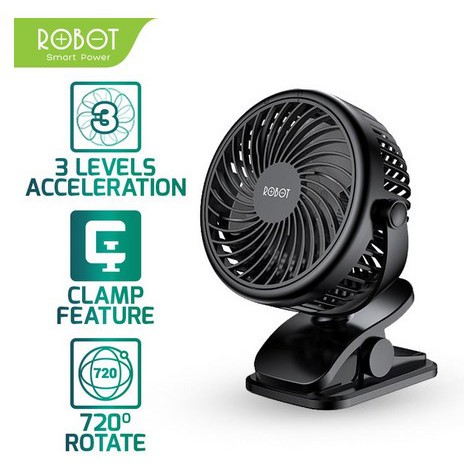 ITSTORE Robot Mini Fan Portable Clip RT-BF10 720 Degree Rotation Original