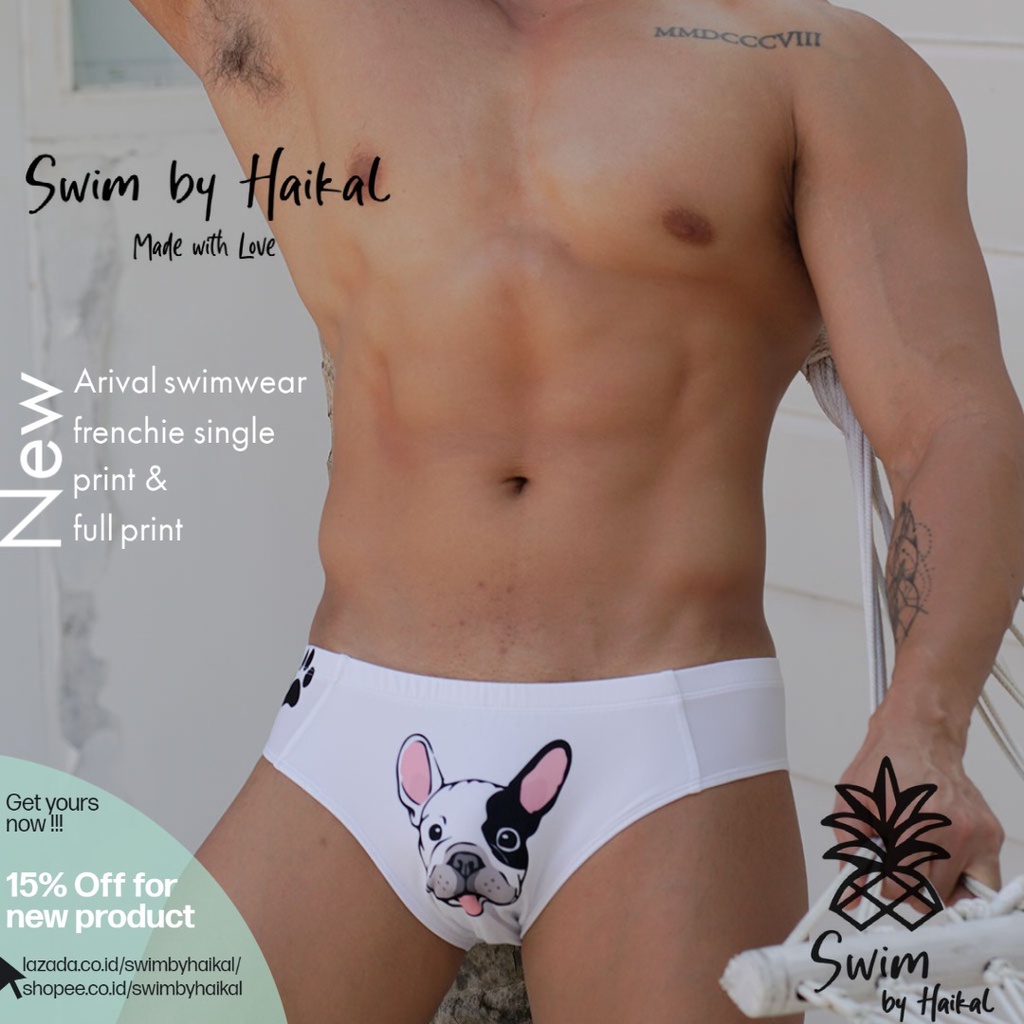 Swimwear trunk Frenchie single swimbyhaikal / celana renang segitiga pria sexy