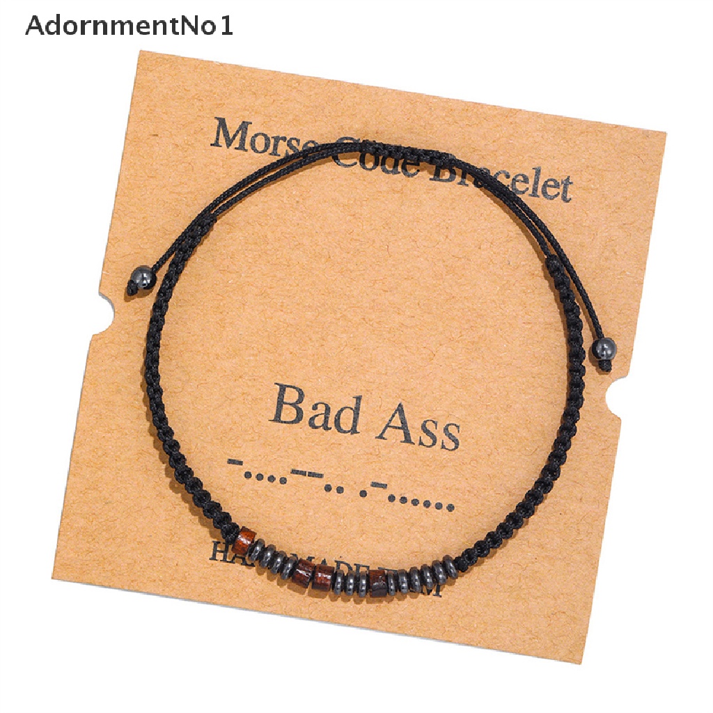 (AdornmentNo1) Gelang Tangan Adjustable Motif Kode Morse Untuk Perhiasan Wanita