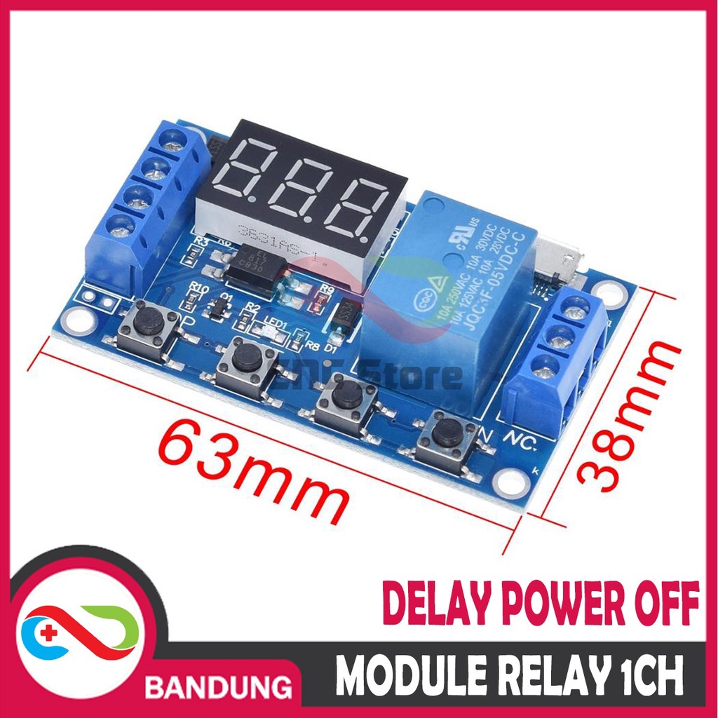 RELAY TIMER DISPLAY MODULE 1 CHANNEL DELAY POWER OFF