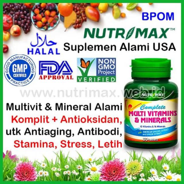[ORIGINAL] NUTRIMAX COMPLETE MULTIVITAMINS & MINERAL ISI 30 TABLET / COMPL MULTIVITAMIN DAN MINERAL