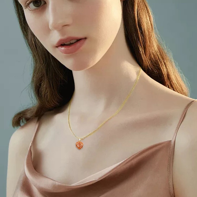 Kalung Rantai Choker Dengan Liontin Opal Bentuk Hati Aksen Kristal Untuk Wanita