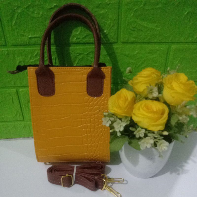 tas selempang wanita fitbag/realpick/croco mini/Sling bag