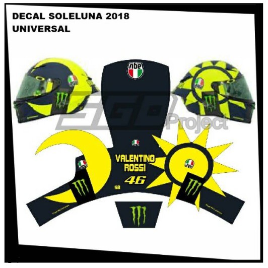Sticker Decal Helm Soleluna 2018 For Universal Fullface
