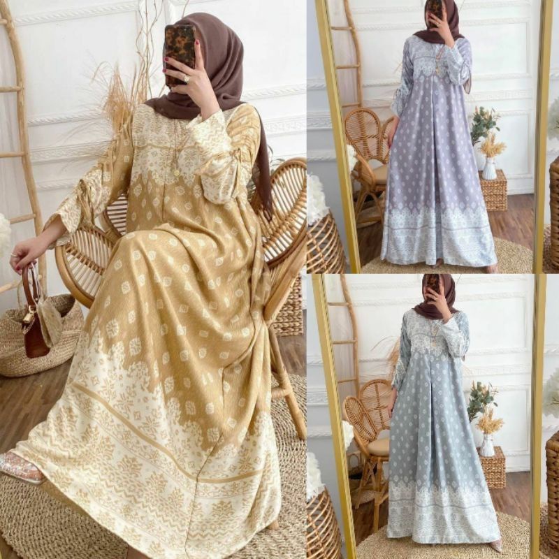 GAMIS DIOR SILK ORIGINAL PREMIUM SIMPLE LENGAN SERUT