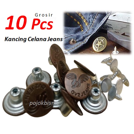 10 PCS KANCING CELANA LEVIS / KANCING CELANA JEANS