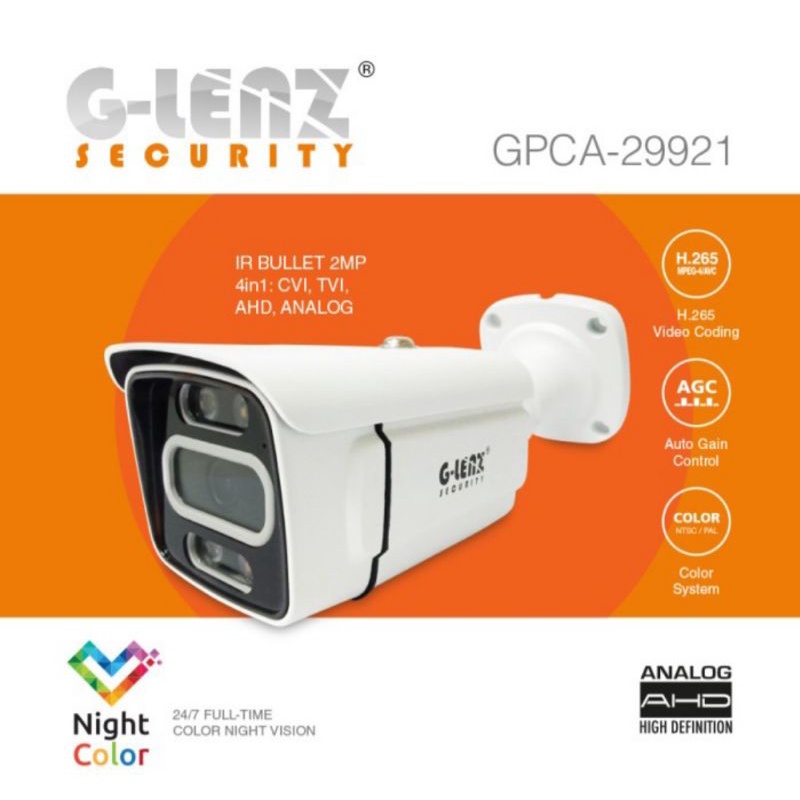 GLENZ CCTV ANALOG HD 2MP OUTDOOR NIGHT COLOR TECH CAMERA GPCA 29921